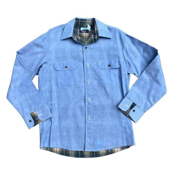 FIELDMASTER Other - VINTAGE FIELDMASTER Perma-Prest Men’s Blue Chambray Flannel Button Up Size M